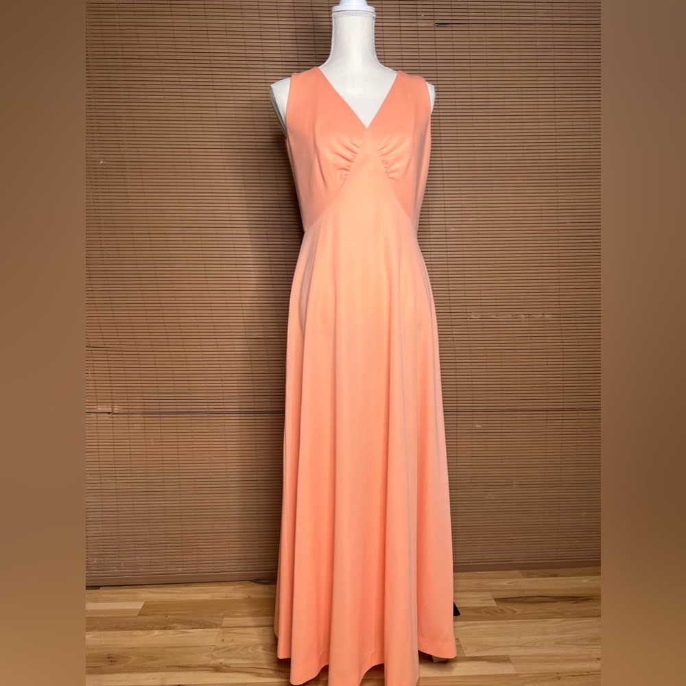 Miss Rubette Vintage Cape dress Formal peach orange - Picture 4 of 15